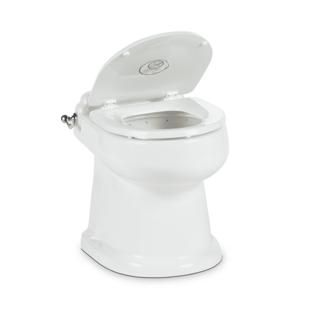 Dometic 4310 Gravity Toilet with Electronic Flush Handle and Hand Sprayer