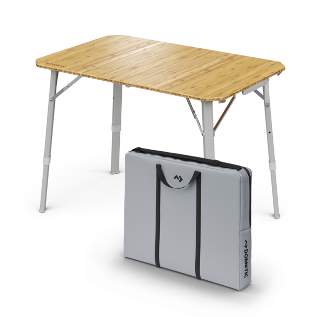 Dometic GO Compact Camp Table - Bamboo Camp Table, Adjustable Height ...