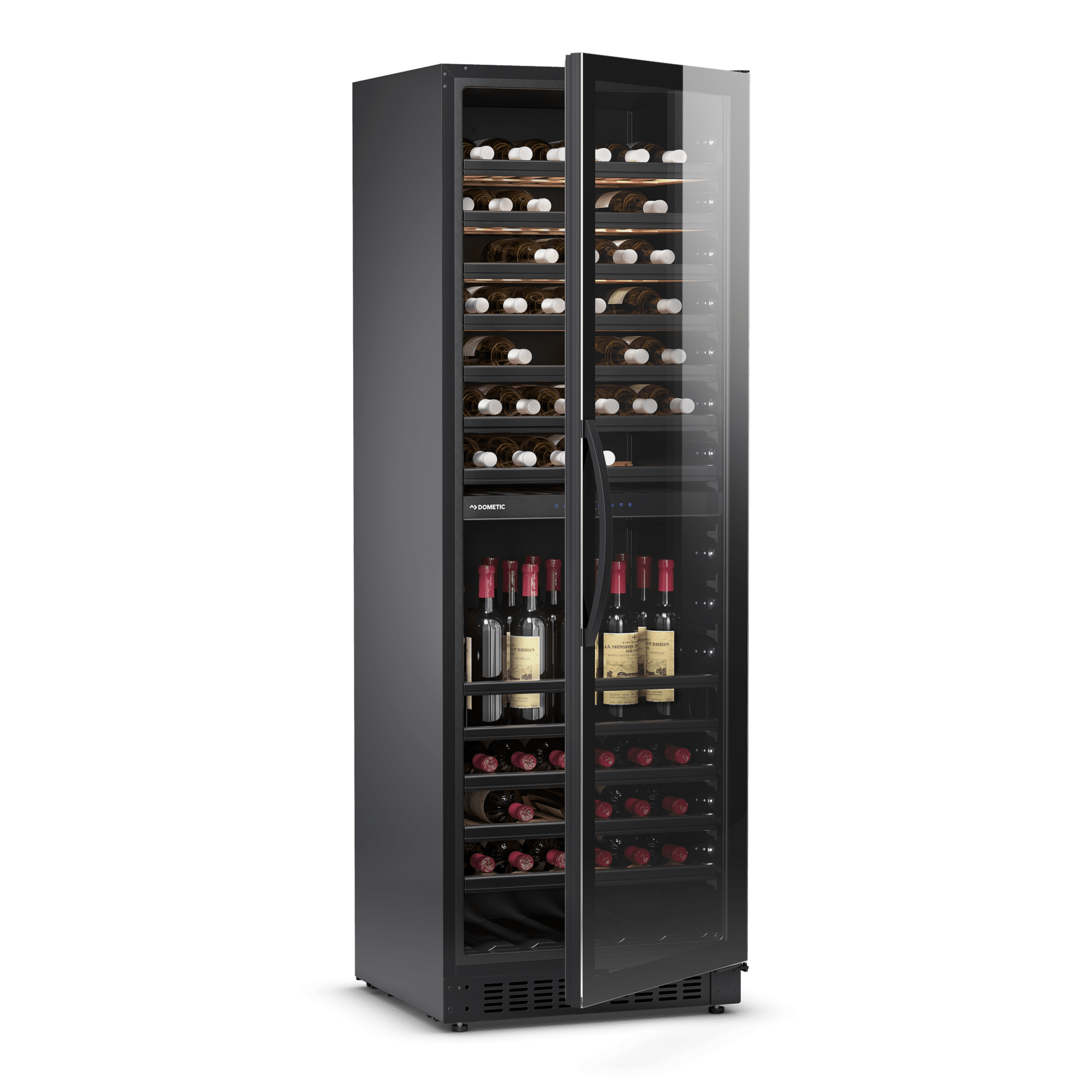 Dometic E115FG Dualzone wine cooler with frameless glass door, 115